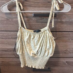 Forever 21 Beige Floral Tank Top